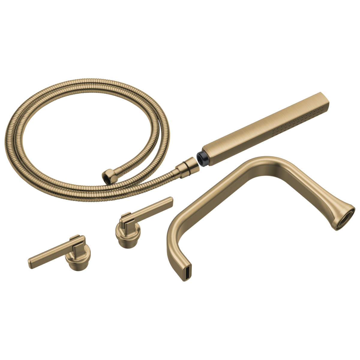 BRIZO Allaria Two-Handle Tub Filler Trim Kit with Lever Handles — Luxe Gold