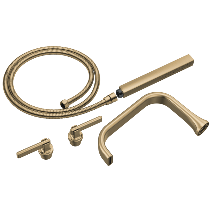 BRIZO Allaria Two-Handle Tub Filler Trim Kit with Lever Handles — Luxe Gold