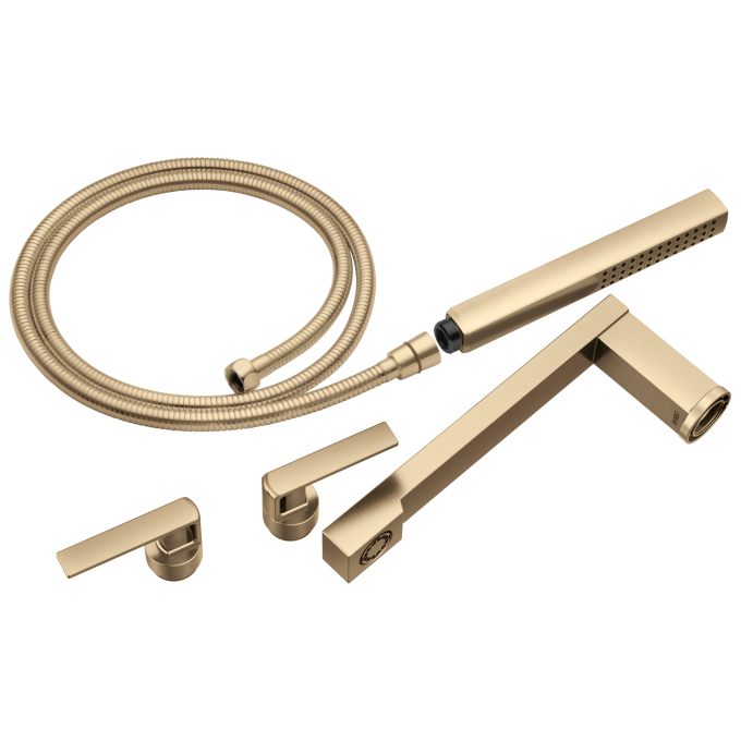 BRIZO Frank Lloyd Wright Two-Handle Tub Filler Trim Kit with Gap Lever Handles — Luxe Gold