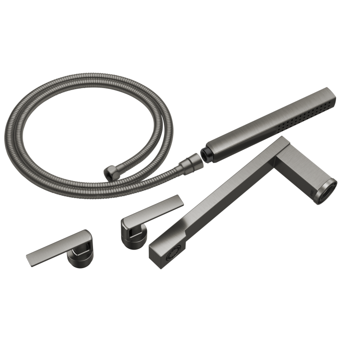 BRIZO Frank Lloyd Wright Two-Handle Tub Filler Trim Kit with Gap Lever Handles — Luxe Steel