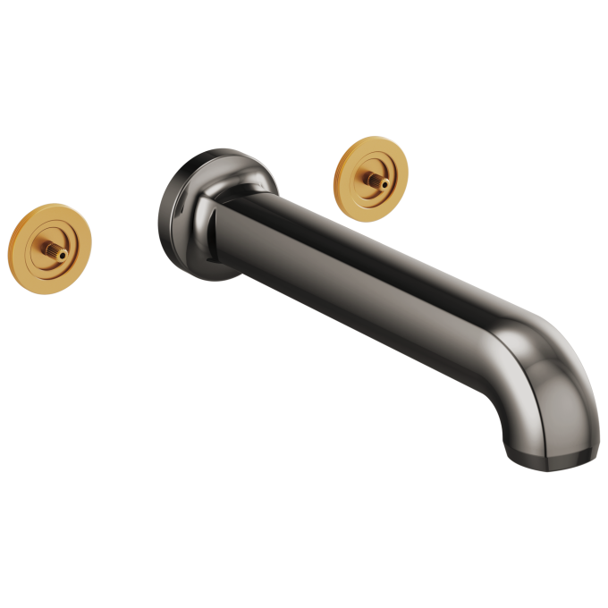 BRIZO Kintsu Two Handle Wall Mount Tub Filler — Brilliance Black Onyx
