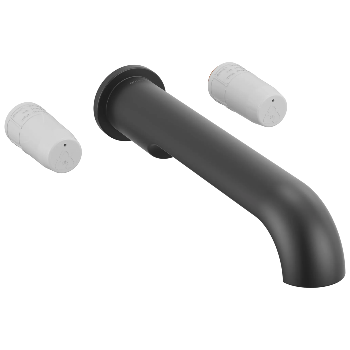 BRIZO Roccesco Two Handle Wall Mount Tub Filler - Less Handles — Matte Black