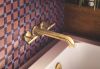 BRIZO Roccesco Two-Handle Wall Mount Tub Filler Lever Handle Kit — Luxe Gold