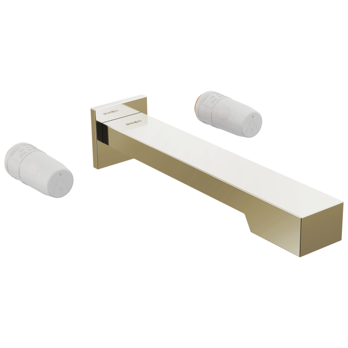 BRIZO Frank Lloyd Wright Two-Handle Wall Mount Tub Filler - Less Handles — Polished Nickel