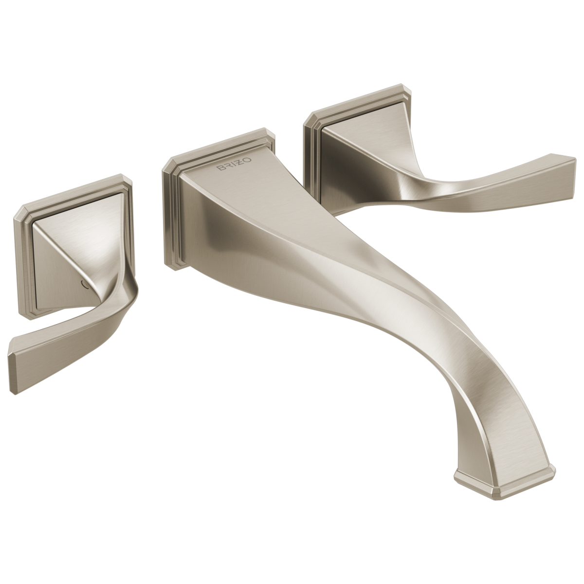 BRIZO Virage Two-Handle Wall Mount Tub Filler — Brushed Nickel