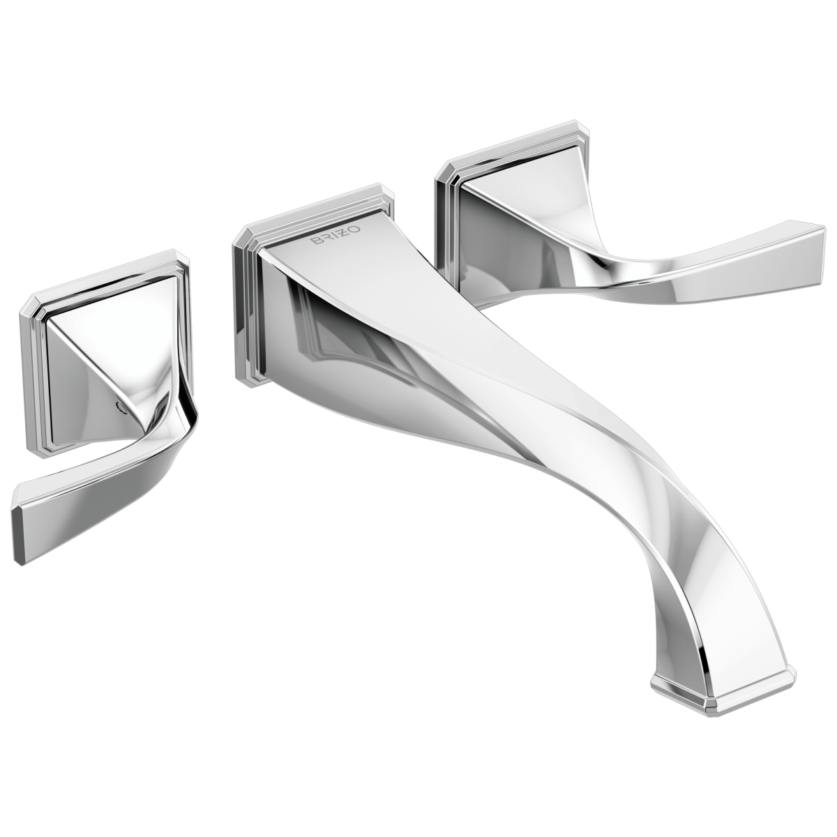 BRIZO Virage Two-Handle Wall Mount Tub Filler — Chrome