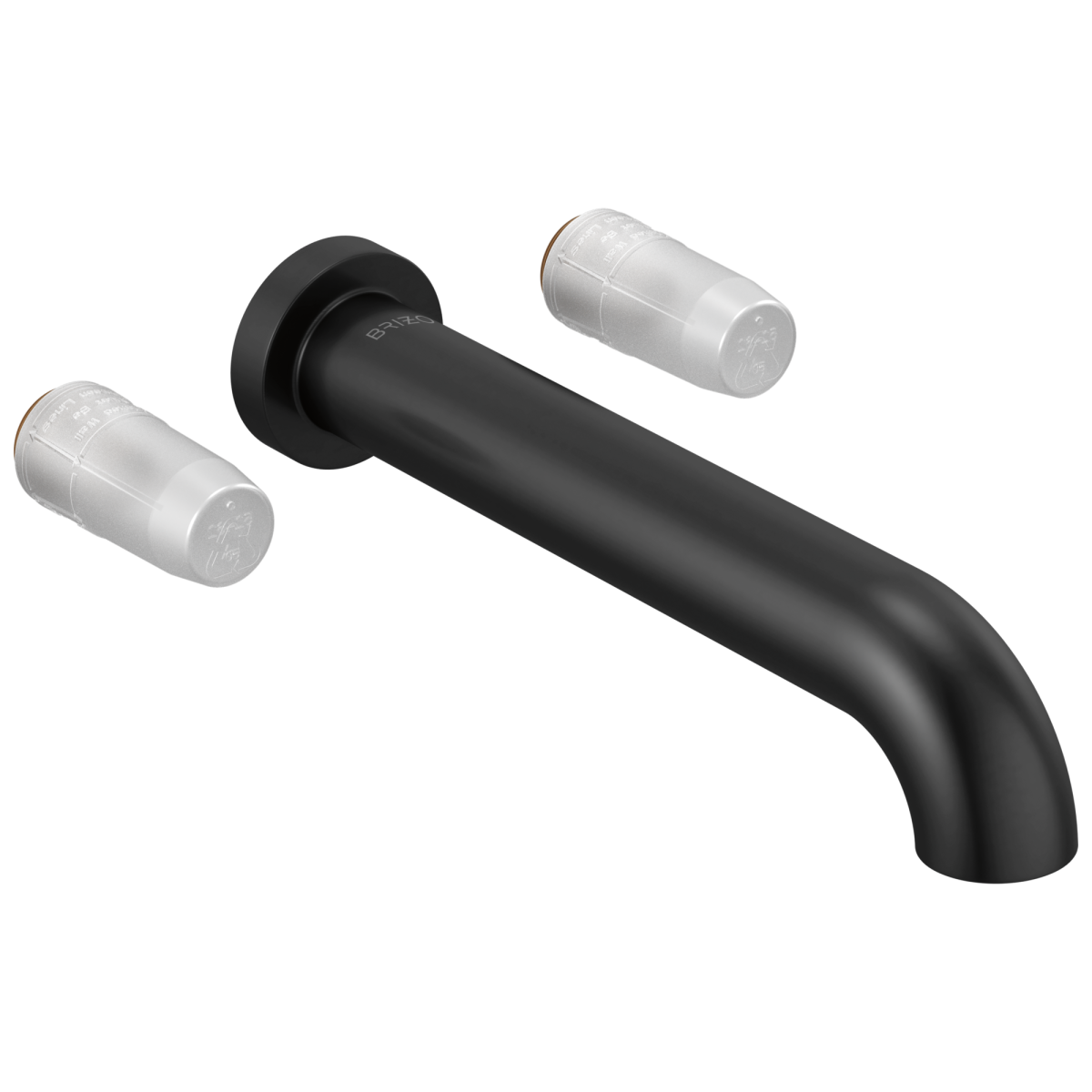 BRIZO Litze Two-Handle Wall Mount Tub Filler - Less Handles — Matte Black