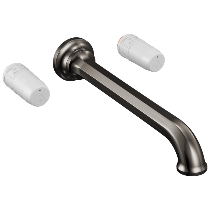 BRIZO Beauclere Two Handle Wall Mount Tub Filler - Less Handles — Brilliance Black Onyx