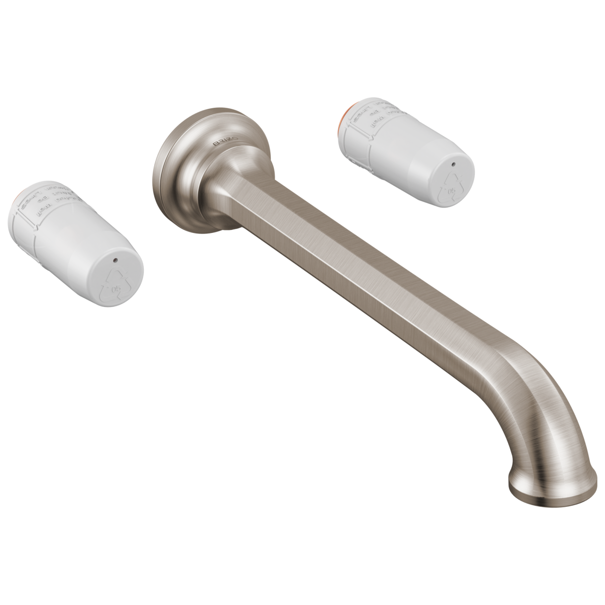 BRIZO Beauclere Two Handle Wall Mount Tub Filler - Less Handles — Luxe Nickel