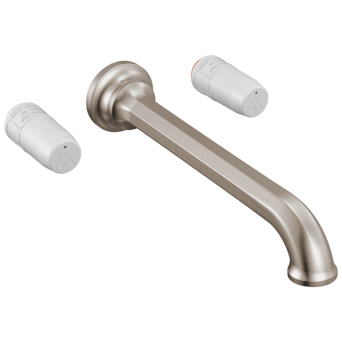 BRIZO Beauclere Two Handle Wall Mount Tub Filler - Less Handles — Luxe Nickel