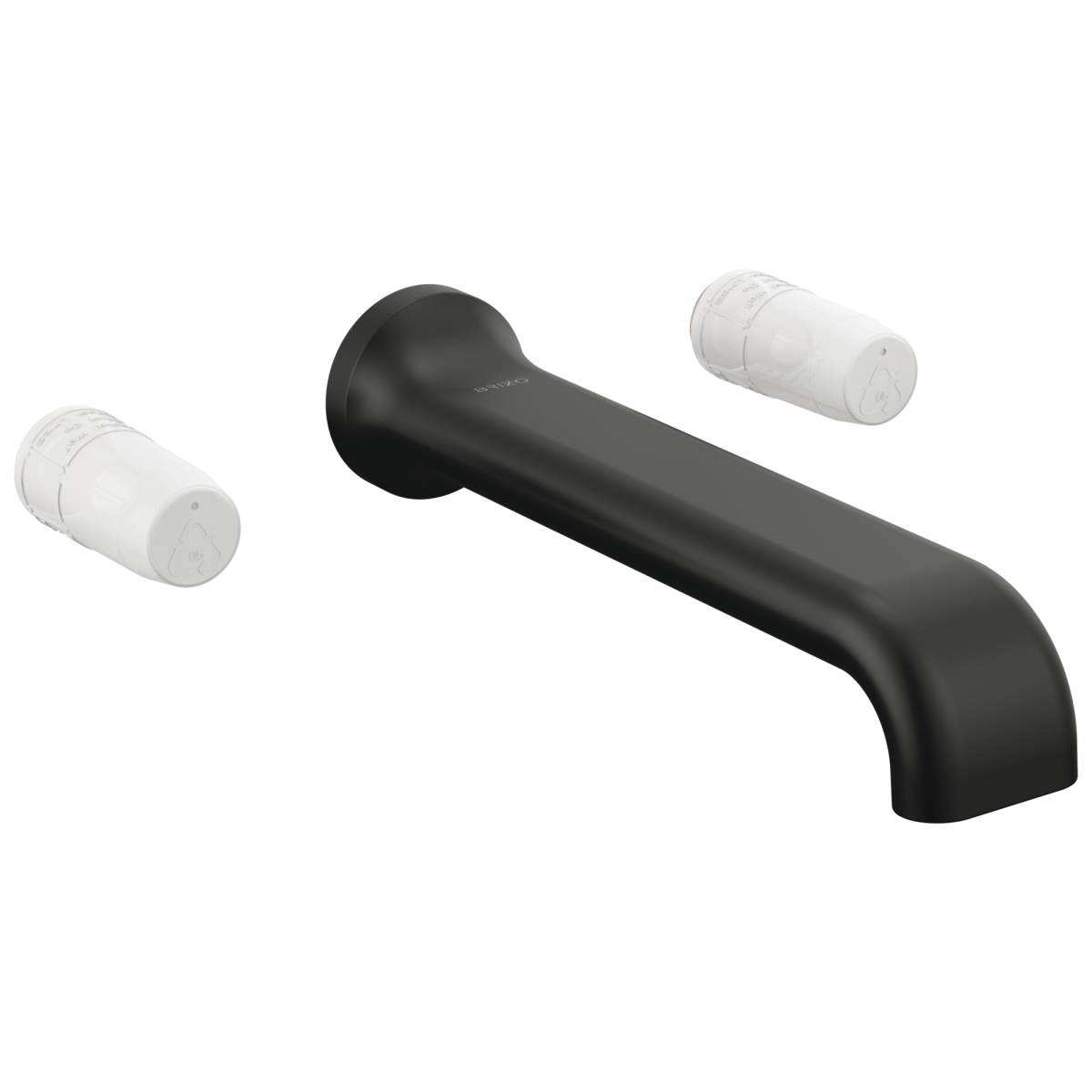 BRIZO Allaria Two-Handle Wall Mount Tub Filler - Less Handles — Matte Black