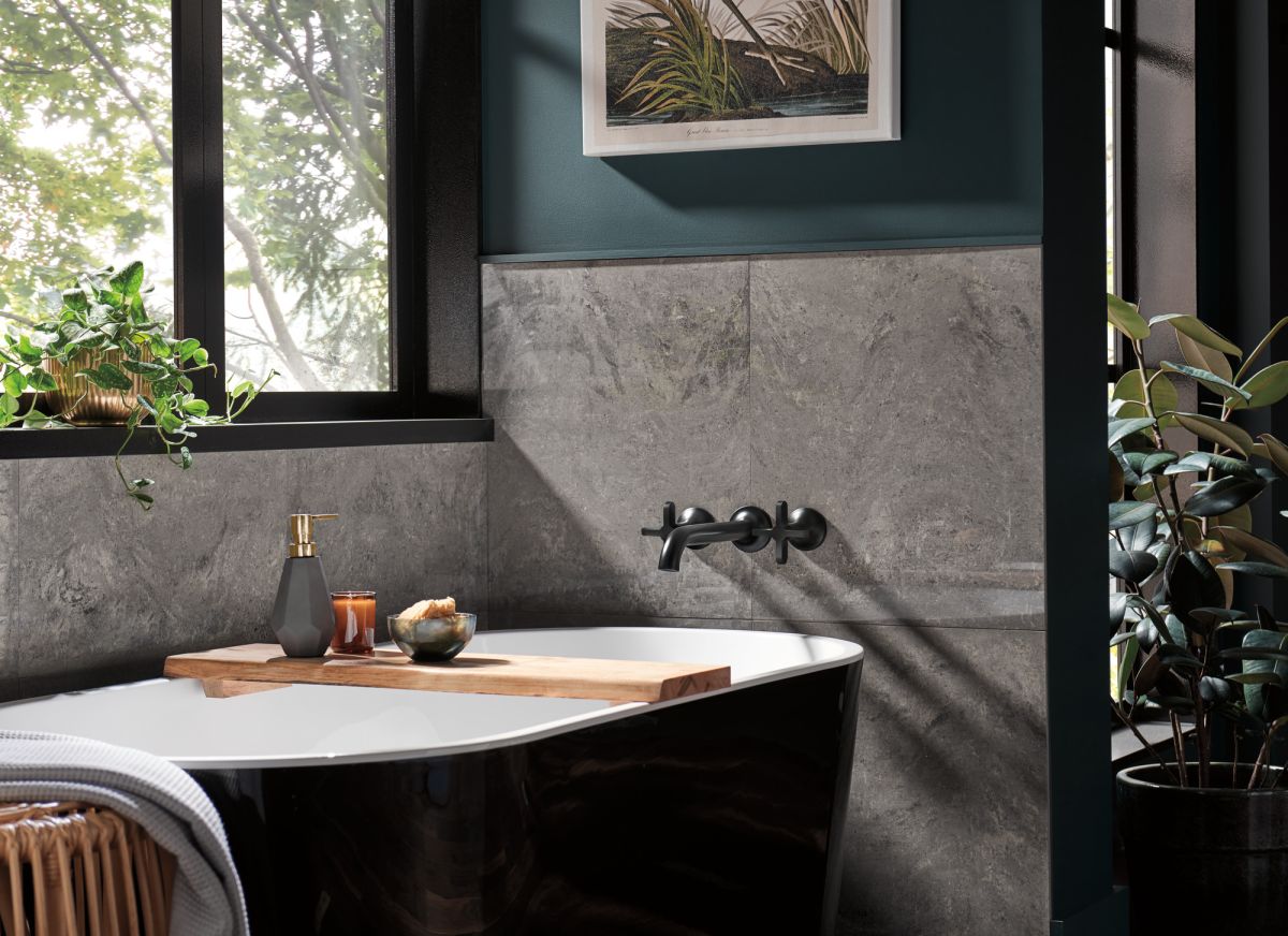 BRIZO Jason Wu for BRIZO Wall Mount Tub Filler Cross Handles — Matte Black