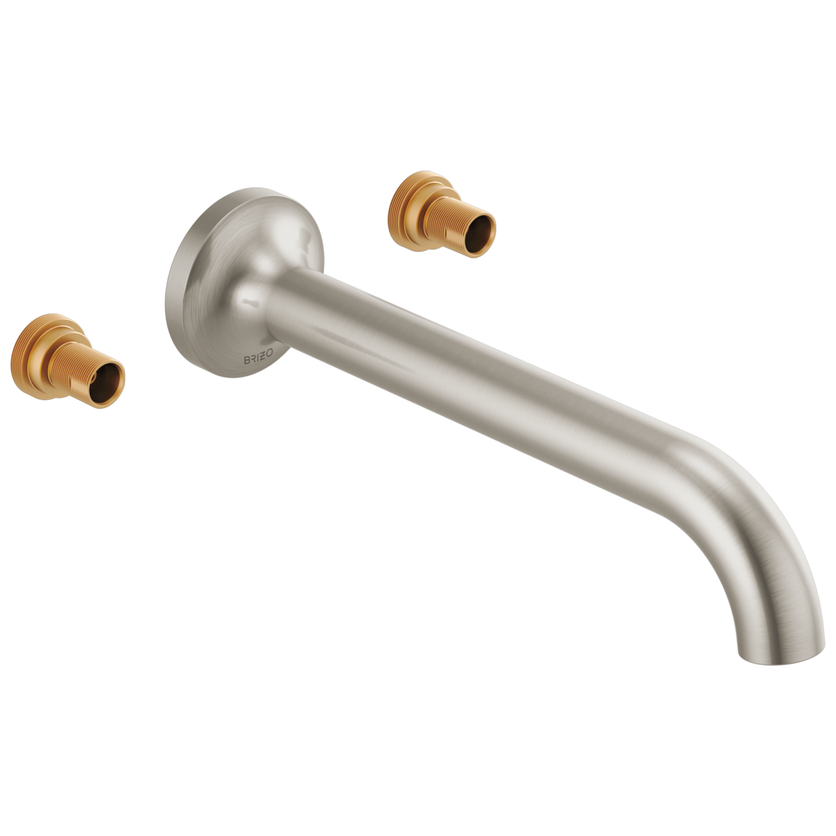 BRIZO Odin Two-Handle Wall Mount Tub Filler - Less Handles — Brushed Nickel