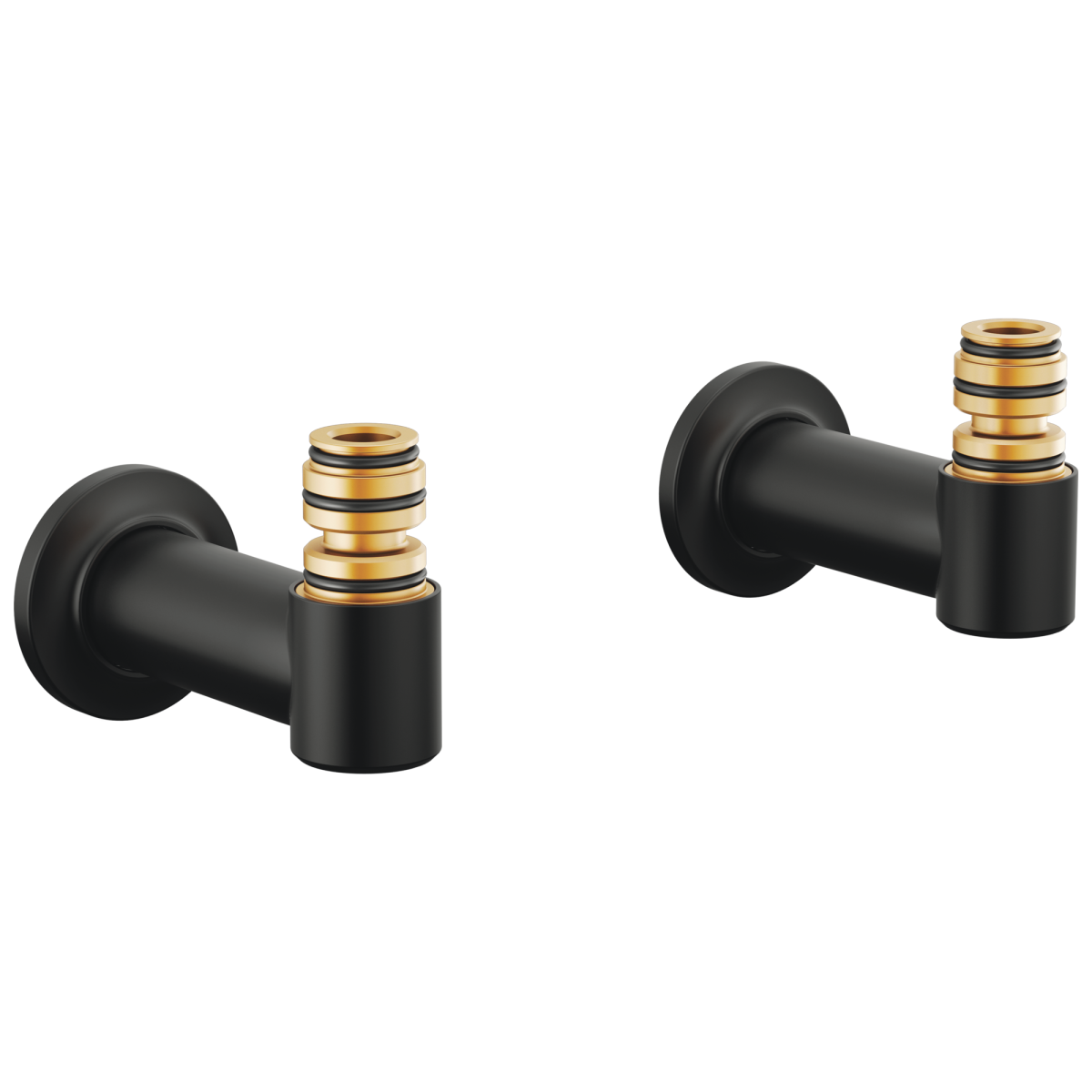BRIZO Kintsu Wall Mount Tub Filler Unions — Matte Black