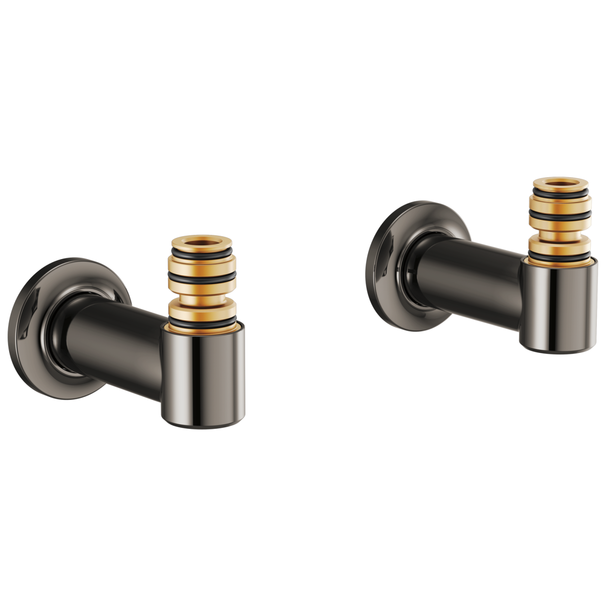 BRIZO Kintsu Wall Mount Tub Filler Unions — Brilliance Black Onyx