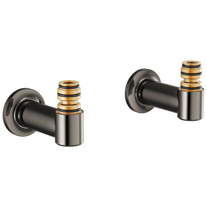 BRIZO Kintsu Wall Mount Tub Filler Unions — Brilliance Black Onyx
