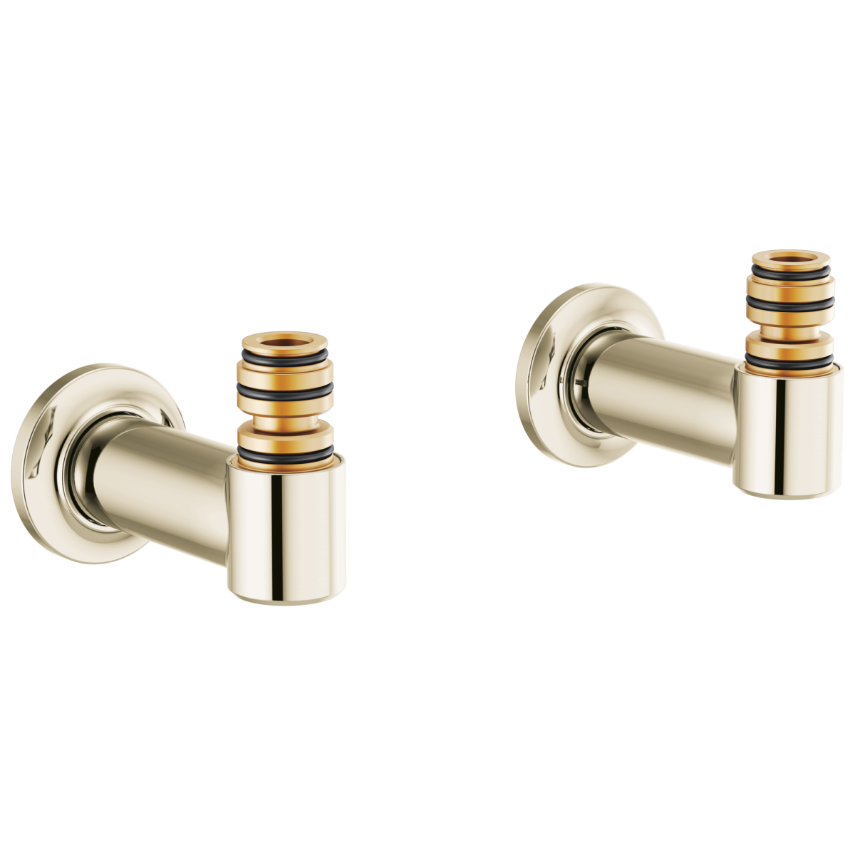 BRIZO Frank Lloyd Wright Wall Mount Tub Filler Unions — Polished Nickel