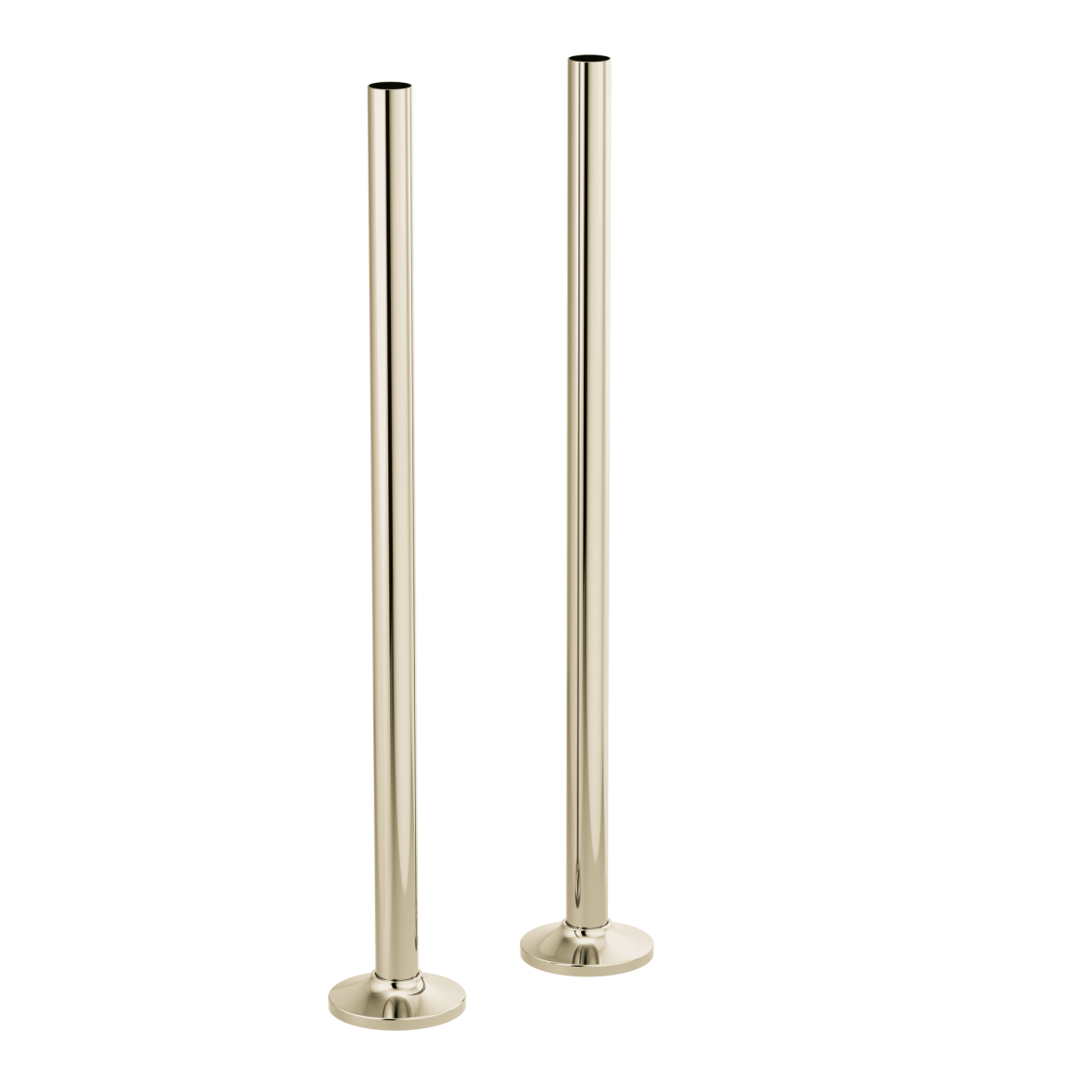 BRIZO Frank Lloyd Wright Floor Mount Tub Filler Unions — Polished Nickel