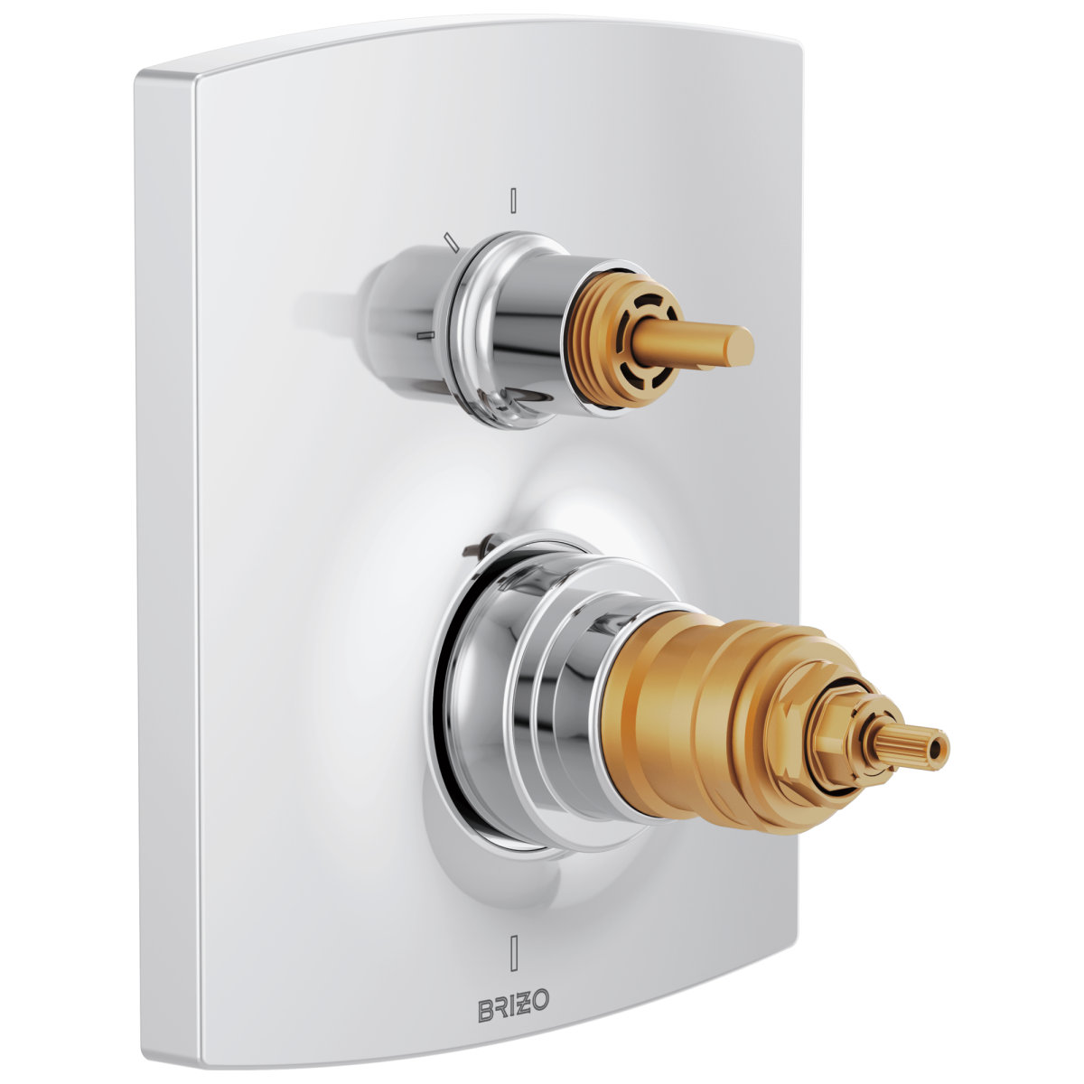BRIZO Kintsu TempAssure Thermostatic Valve with Integrated 3-Function Diverter Trim - Less Handles — Chrome