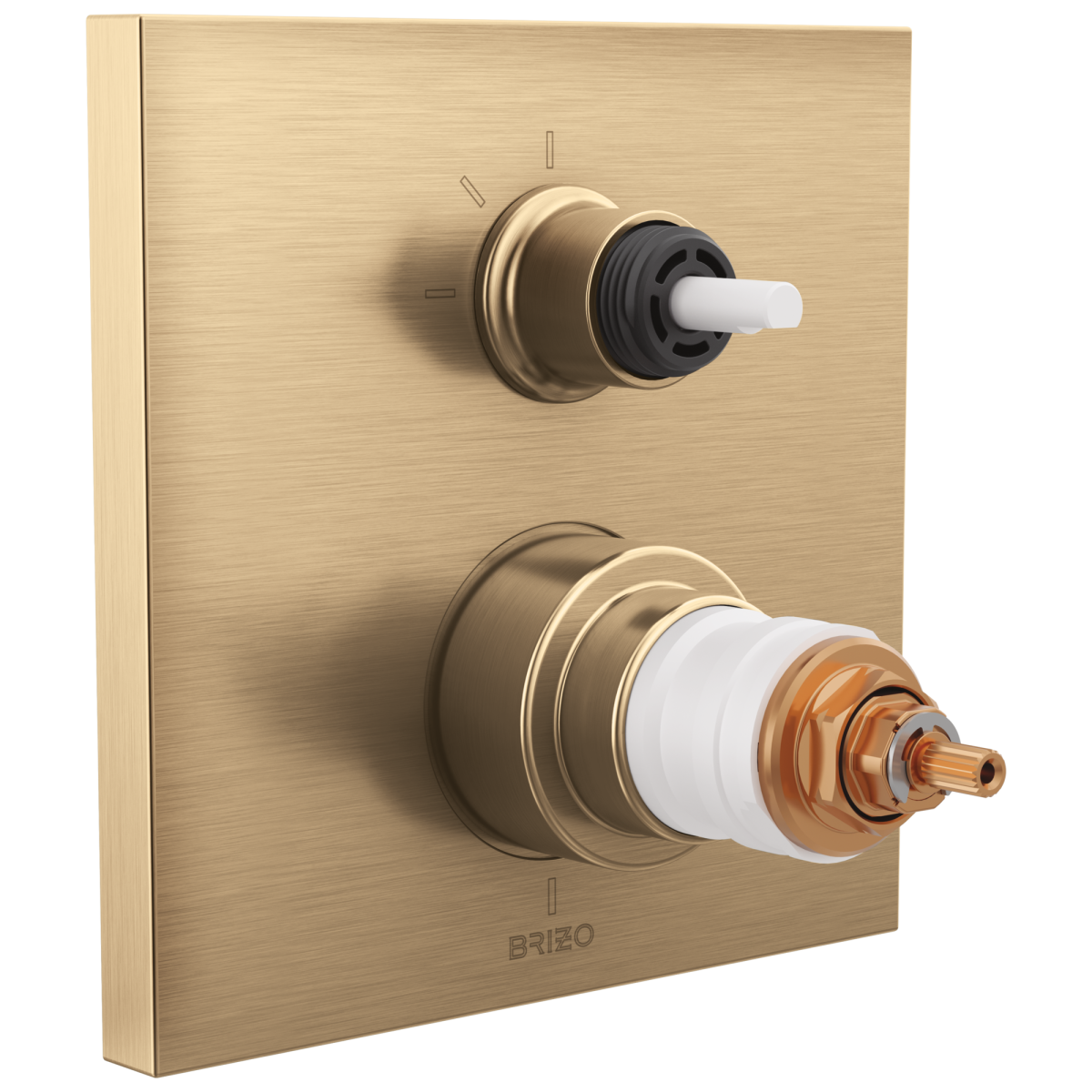 BRIZO Frank Lloyd Wright TempAssure Thermostatic Valve with 3-Function Integrated Diverter Trim - Less Handles — Luxe Gold