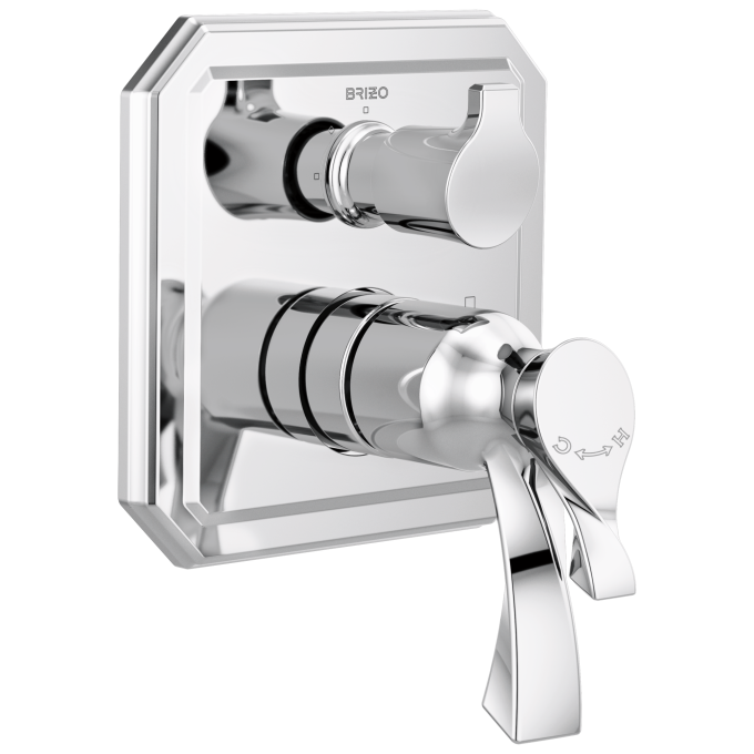 BRIZO Virage TempAssure Thermostatic Valve with Integrated 3-Function Diverter Trim — Chrome