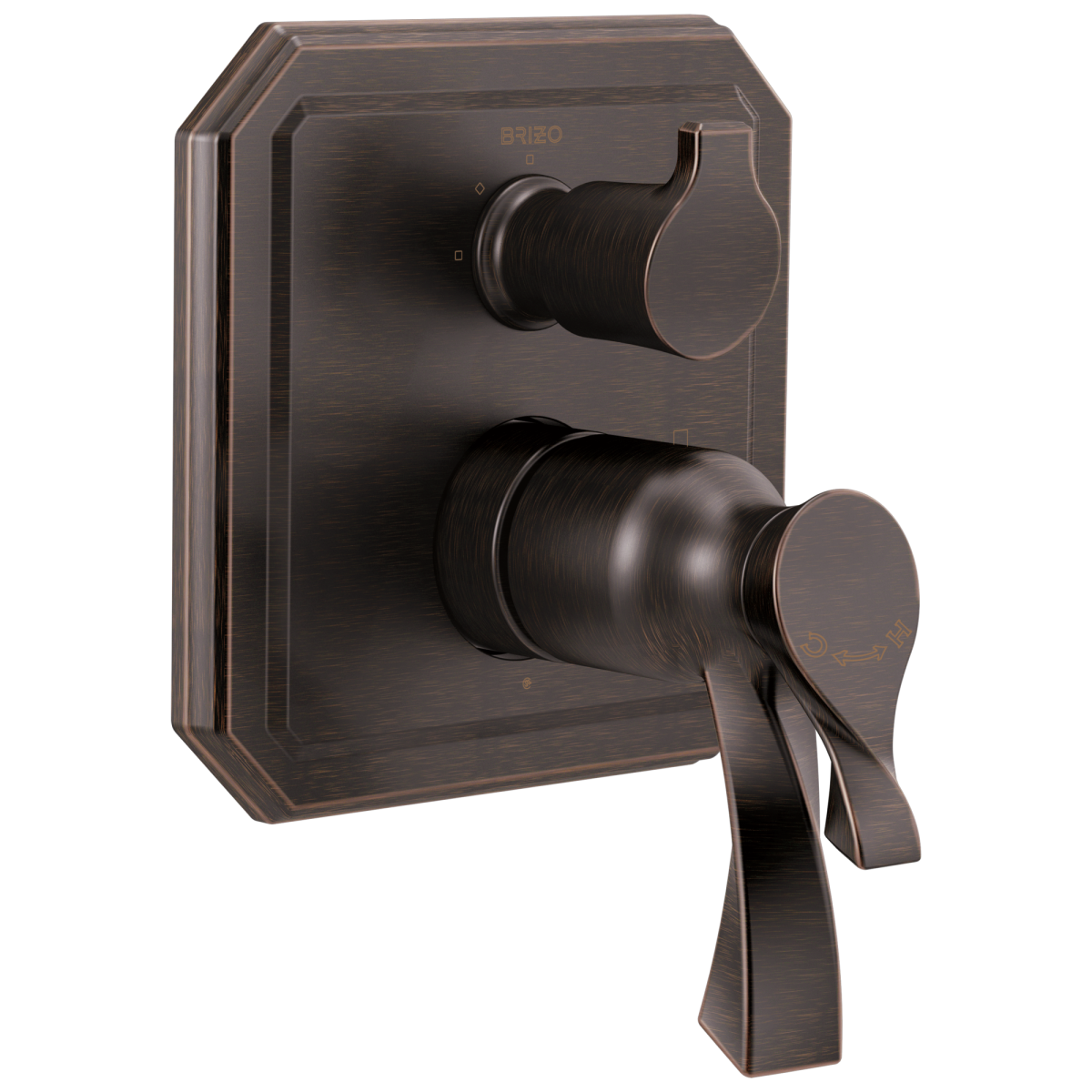 BRIZO Virage TempAssure Thermostatic Valve with Integrated 3-Function Diverter Trim — Venetian Bronze