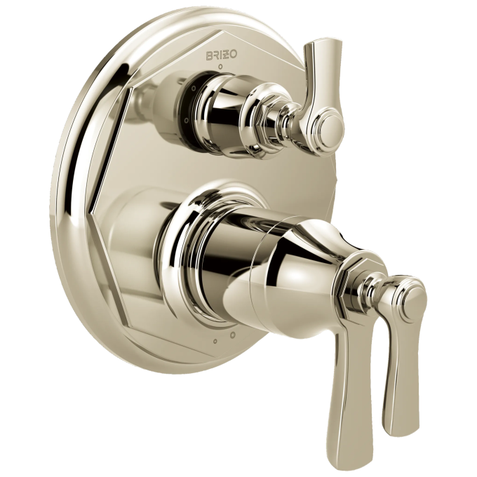 BRIZO Rook TempAssure Thermostatic Valve with 3-Function Diverter Trim — Polished Nickel