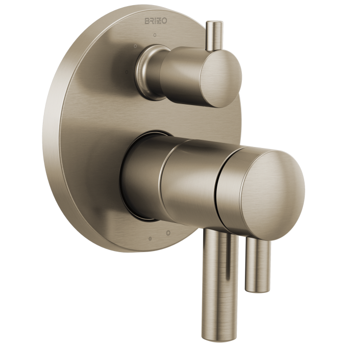 BRIZO Odin TempAssure Thermostatic Valve with Integrated 3-Function Diverter Trim — Brushed Nickel