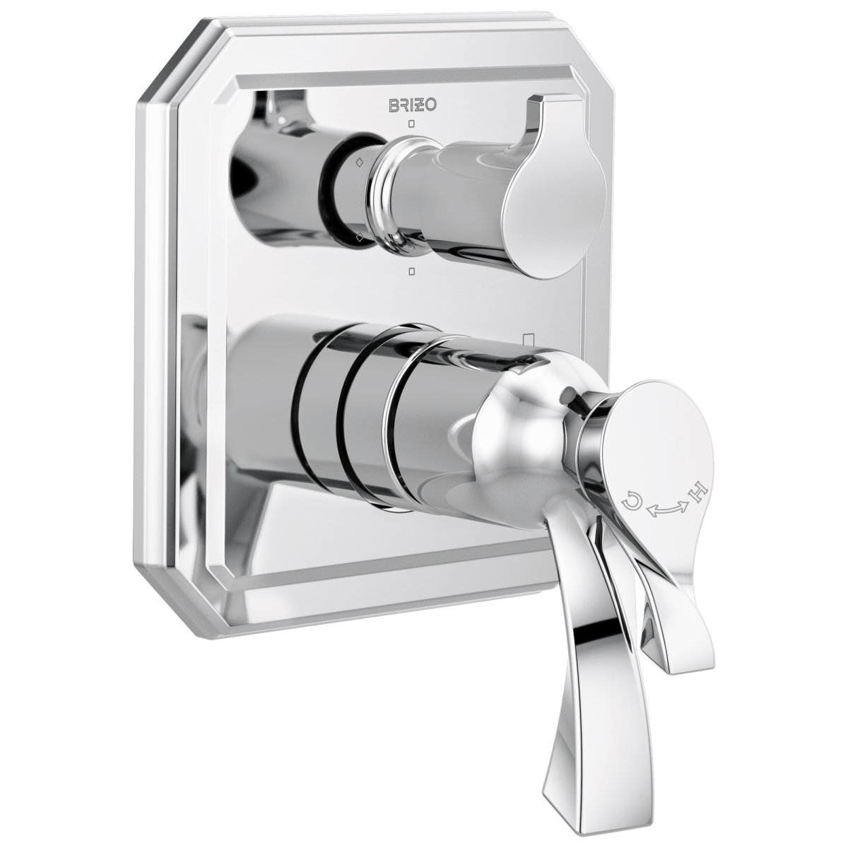 BRIZO Virage TempAssure Thermostatic Valve with Integrated 6-Function Diverter Trim — Chrome