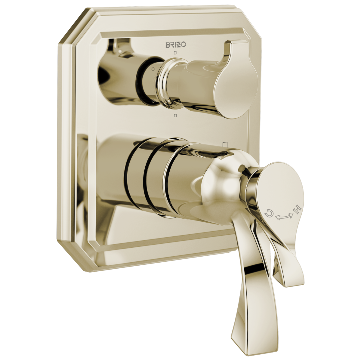 BRIZO Virage TempAssure Thermostatic Valve with Integrated 6-Function Diverter Trim — Polished Nickel
