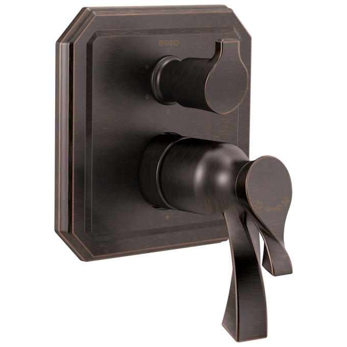 BRIZO Virage TempAssure Thermostatic Valve with Integrated 6-Function Diverter Trim — Venetian Bronze