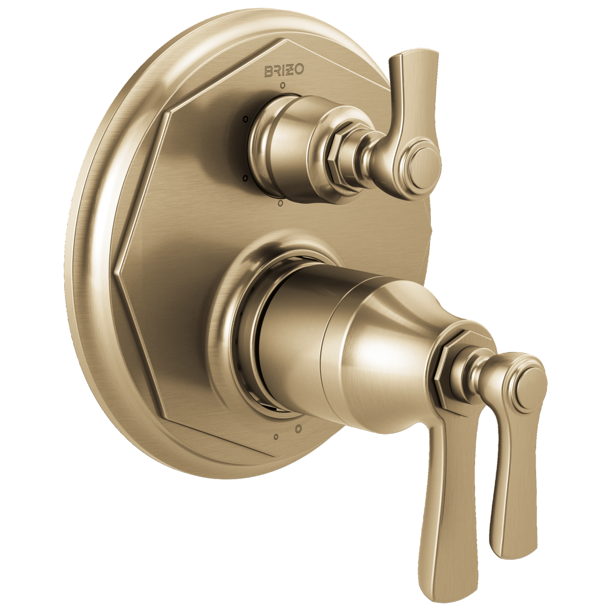 BRIZO Rook TempAssure Thermostatic Valve with 6-Function Diverter Trim — Luxe Gold