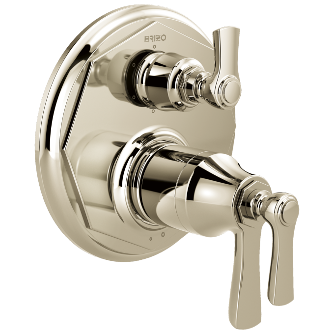 BRIZO Rook TempAssure Thermostatic Valve with 6-Function Diverter Trim — Polished Nickel