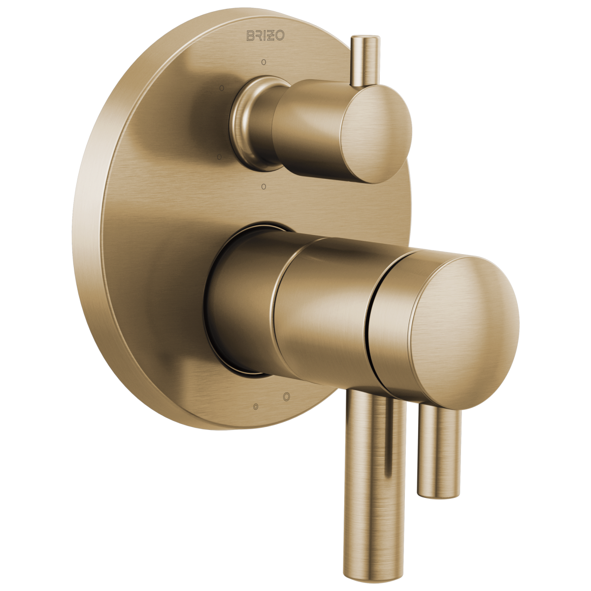 BRIZO Odin TempAssure Thermostatic Valve with Integrated 6-Function Diverter Trim — Luxe Gold
