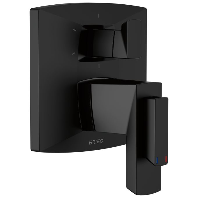 BRIZO Vettis Tempassure Thermostatic Valve With Integrated 6-Function Diverter Trim — Matte Black