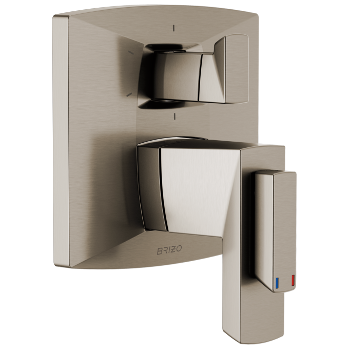 BRIZO Vettis Tempassure Thermostatic Valve With Integrated 6-Function Diverter Trim — Luxe Nickel