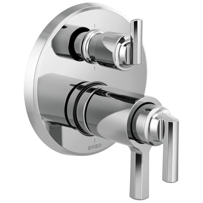 BRIZO Levoir Tempassure Thermostatic Valve With Integrated 6-Function Diverter Trim — Chrome