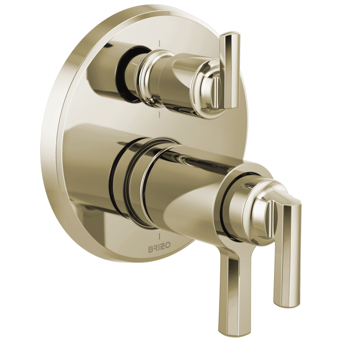 BRIZO Levoir Tempassure Thermostatic Valve With Integrated 6-Function Diverter Trim — Polished Nickel