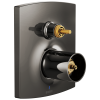BRIZO Kintsu Pressure Balance Valve with Integrated 3-Function Diverter Trim - Less Handles — Brilliance Black Onyx