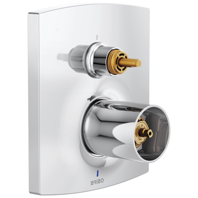 BRIZO Kintsu Pressure Balance Valve with Integrated 3-Function Diverter Trim - Less Handles — Chrome