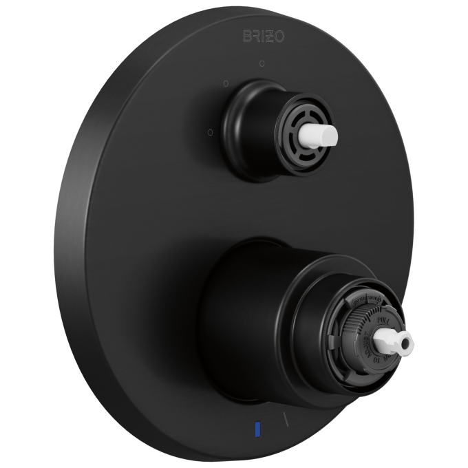 BRIZO Litze Pressure Balance Valve with Integrated 3-Function Diverter Trim - Less Handles — Matte Black