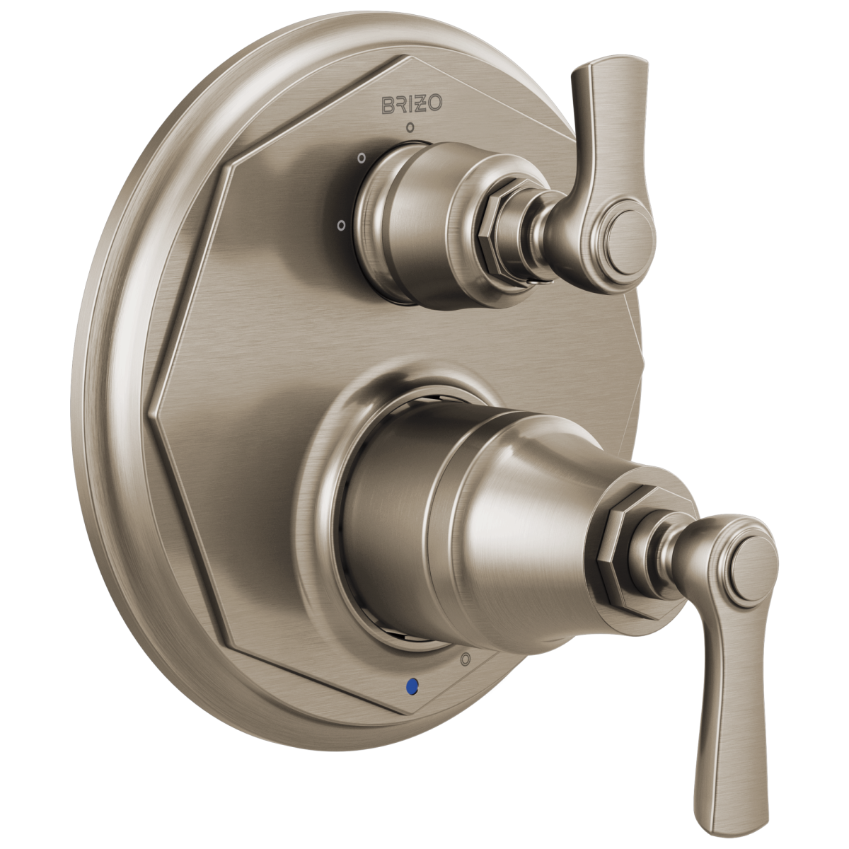 BRIZO Rook Pressure Balance Valve with Integrated 3-Function Diverter Trim — Luxe Nickel