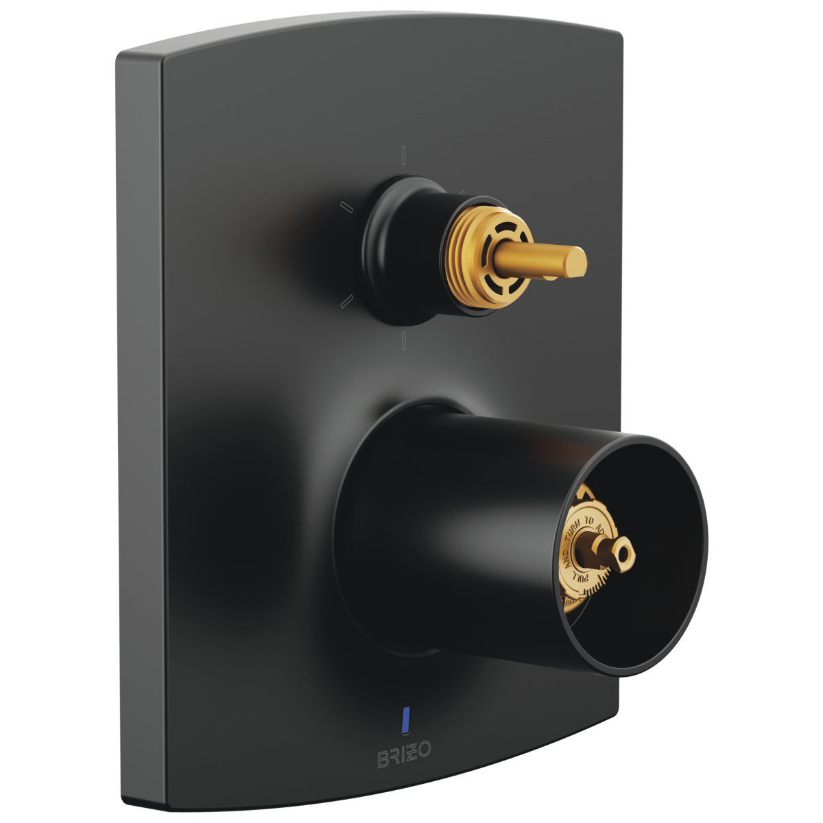 BRIZO Kintsu Pressure Balance Valve Trim with Integrated 6-Function Diverter Trim - Less Handles — Matte Black