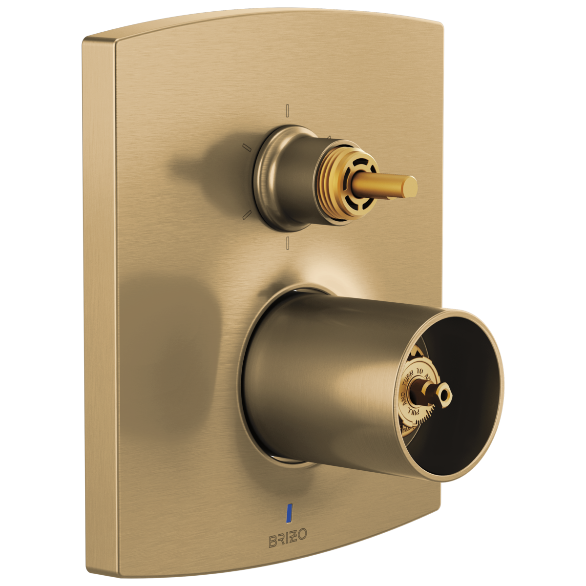 BRIZO Kintsu Pressure Balance Valve with Integrated 6-Function Diverter Trim - Less Handles — Luxe Gold