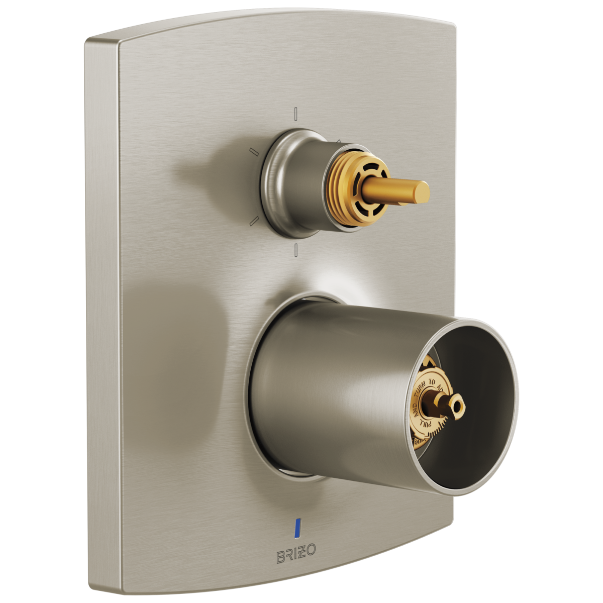 BRIZO Kintsu Pressure Balance Valve with Integrated 6-Function Diverter Trim - Less Handles — Luxe Nickel