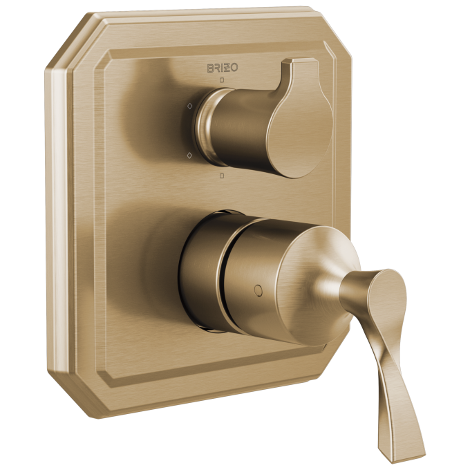 BRIZO Virage Pressure Balance Valve with Integrated 6-Function Diverter Trim — Luxe Gold