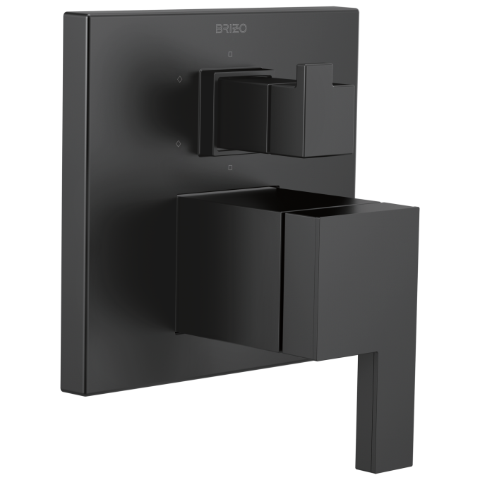 BRIZO Siderna Pressure Balance Valve with Integrated 6-Function Diverter Trim — Matte Black