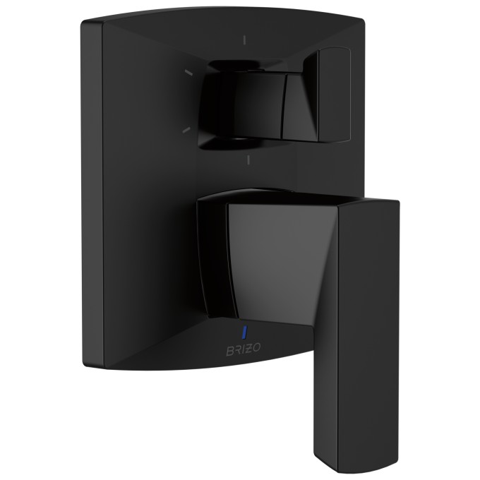 BRIZO Vettis Pressure Balance Valve With Integrated 6-Function Diverter Trim — Matte Black
