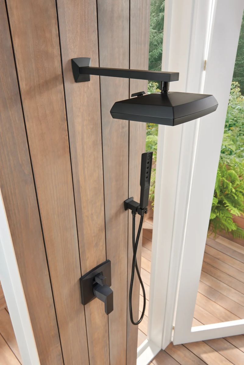 BRIZO Vettis 13" Shower Arm And Flange — Matte Black