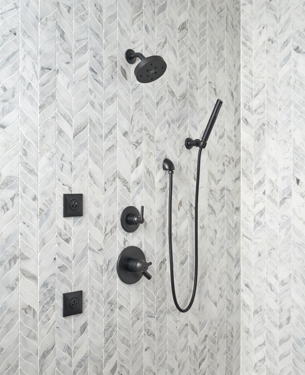 DELTA Trinsic Monitor 17 Series H2OKINETIC Shower Trim — Matte Black